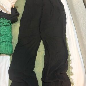 Nensi Dojoka Sheer Elegant Black Women's Pants